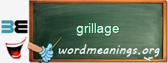 WordMeaning blackboard for grillage